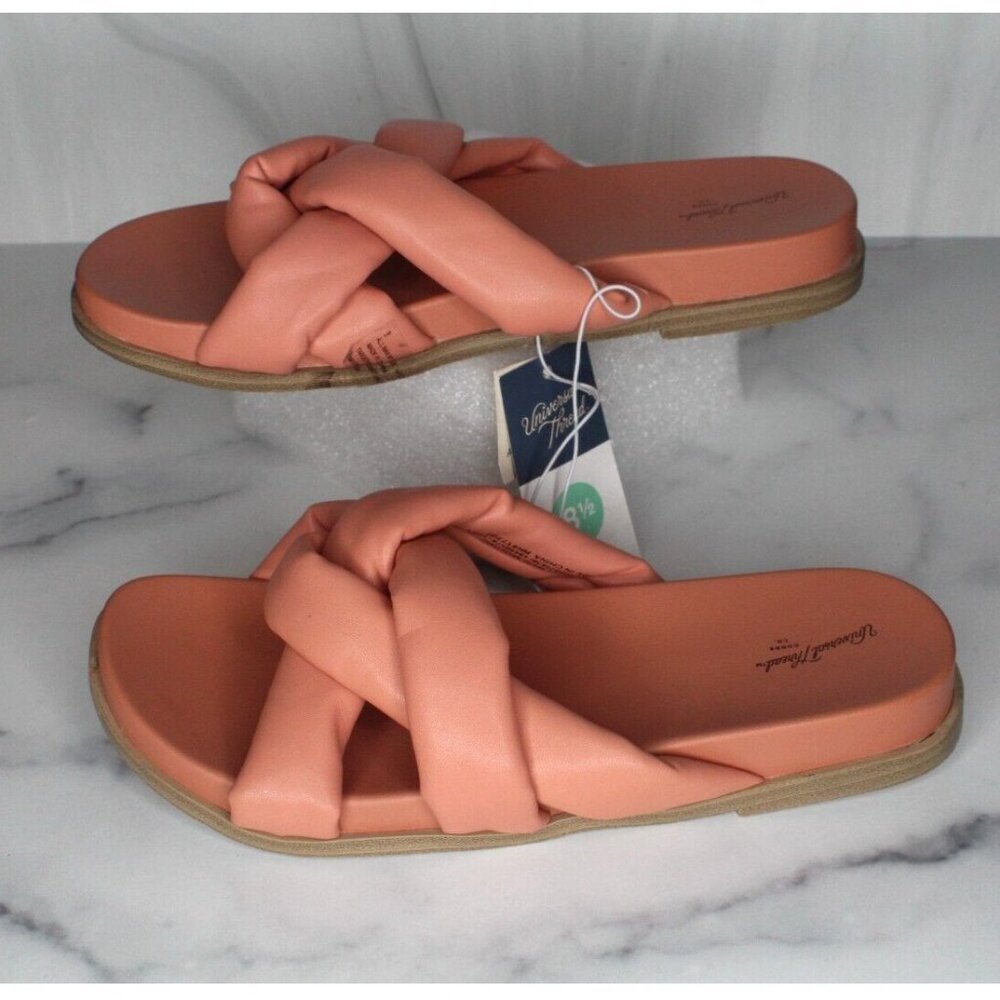Women's Dena Knotted Sandals Universal Thread Coral 8.5 Beach Casual New